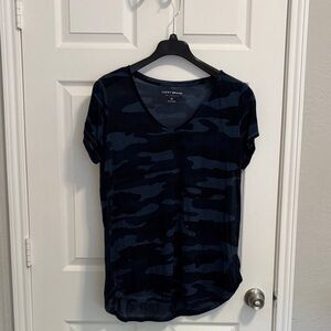 Lucky Brand Women's Dark Blue Camo Tee